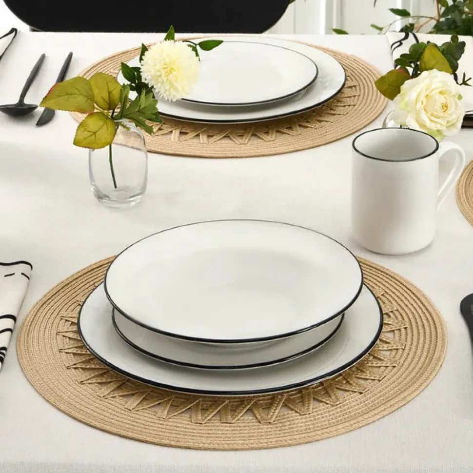 Karaca Emma 30-Piece Porcelain Dinner Set for 6 People, White