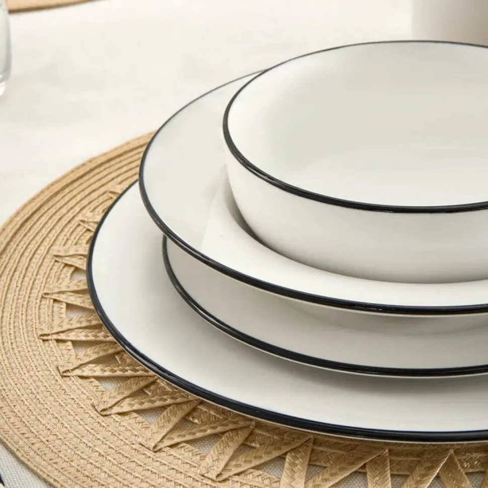 Karaca Emma 30-Piece Porcelain Dinner Set for 6 People, White