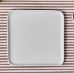 Karaca Epsilon Porcelain Square Dessert/Side Plate, 22cm, White