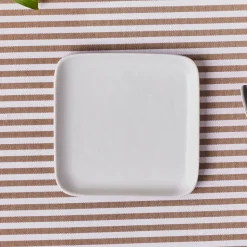 Karaca Epsilon Square Porcelain Dessert/Side Plate, 13cm, White
