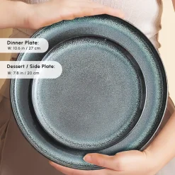 Karaca Fein 24-Piece Reactive Glaze Dinner Set for 6 People, Multi