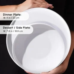 Karaca Felix 18-Piece Porcelain Dinner Set for 6 People, White
