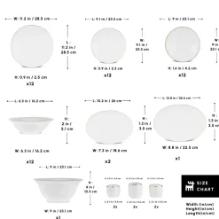 Karaca Fine Pearl New Fame 58-Piece Dinner Set for 12 People, Gold