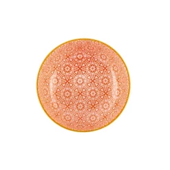 Karaca Floral Porcelain Round Snack Bowl, 10cm, Orange