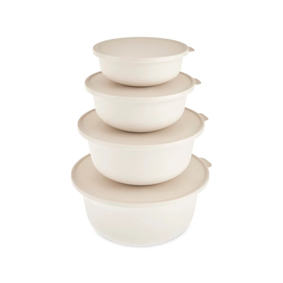 Karaca Forbs 4-Piece 2 in 1 Storage Container Set, Cream