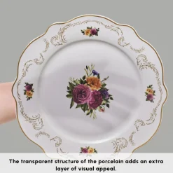 Karaca Forever Bone China Antique 24-Piece Dinner Set for 6 People, Multi