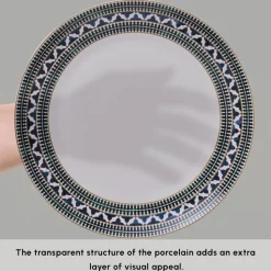 Karaca Forever Bone China New Cordoba 53-Piece Dinner Set for 12 People, Multi
