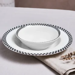 Karaca Game New Generation Bone CerealSoup Bowl, 14cm, Black White