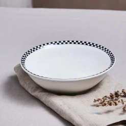 Karaca Game New Generation Bone CerealSoup Bowl, 14cm, Black White