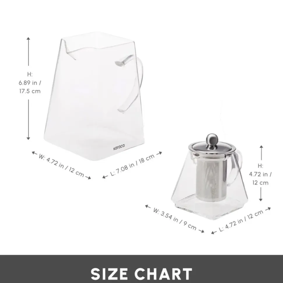 Karaca Giza Borosilicate Glass Teapot Set, Transparent