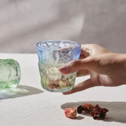 Karaca Glacier Glass Tumbler Glass, 287ml, Transparent Blue Green