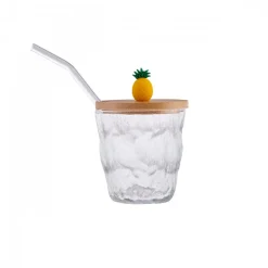 Karaca Glacier 2 Piece Glass Set with Straws, Transparent Multi