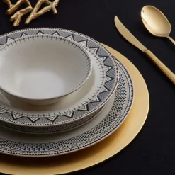 Karaca Globe 24-Piece Bone China Dinner Set for 6 People, Multi