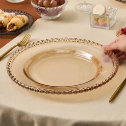 Karaca Glory Glass Placemat, 32cm, Amber