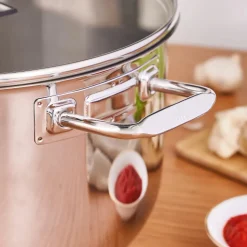 Karaca Grace Stainless Steel Induction Stockpot with Lid, 30cm, Silver