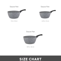 Karaca Gris Biogranite 3-Piece Induction Sauce Pan Set, Grey