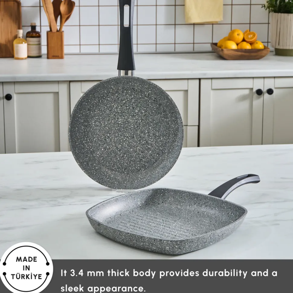 Karaca Gris Biogranite 2-Piece Induction Cookware Set, Grey