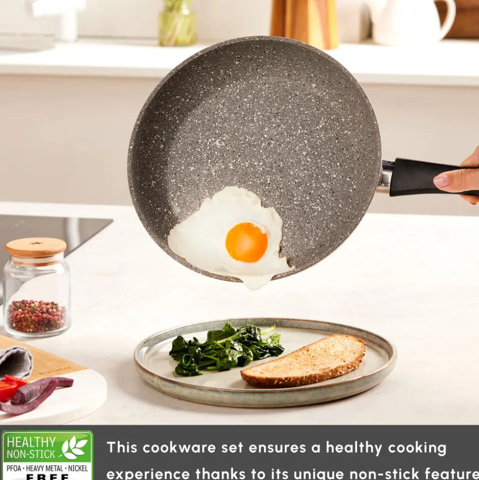 Karaca Gris Biogranite 2-Piece Induction Cookware Set, Grey