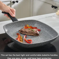 Karaca Gris Biogranite 2-Piece Induction Cookware Set, Grey