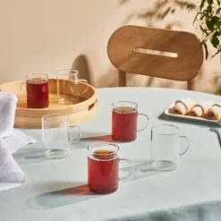 Karaca Guido 6-Piece Tea Cup Set for 6 People, 200ml, Transparent