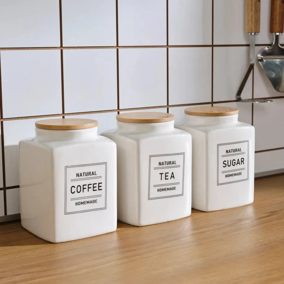 Karaca Gusso 3-Piece Porcelain Storage Container, 1.3L