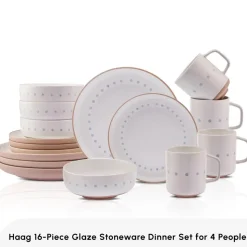 Karaca Haag 16-Piece Stoneware Dinner Set for 4 People, Multi