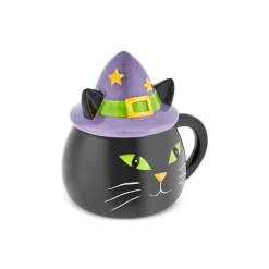 Karaca Halloween Catty Ceramic Mug, 370ml, Black White