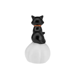 Karaca Halloween Ceramic Led Light Trinket, 20cm, White Black