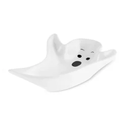 Karaca Halloween Ghosts Ceramic Snack Bowl, 12cm, Black White