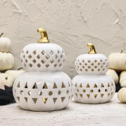 Karaca Halloween Led Light Trinket, 24cm, White Gold