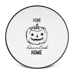 Karaca Halloween Pumpkin Ceramic Serving Platter, 27cm, Black White
