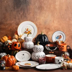 Karaca Halloween Pumpkin Napkin Ring Set, 4 Piece, 6.5cm, Gold Multi