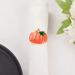 Karaca Halloween Pumpkin Napkin Ring Set, 2 Piece, 6.5cm, Orange Multi