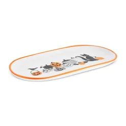 Karaca Halloween Pumpkin Party Ceramic Serving Platter, 29cm, Multicolour