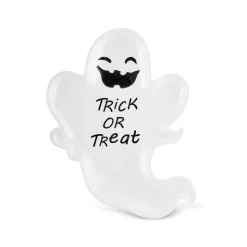 Karaca Halloween Trick or Treat Ceramic Serving Platter, 28cm, Black White