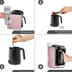 Karaca Hatır Aqua Turkish Coffee Maker, 735W, Rose Gold