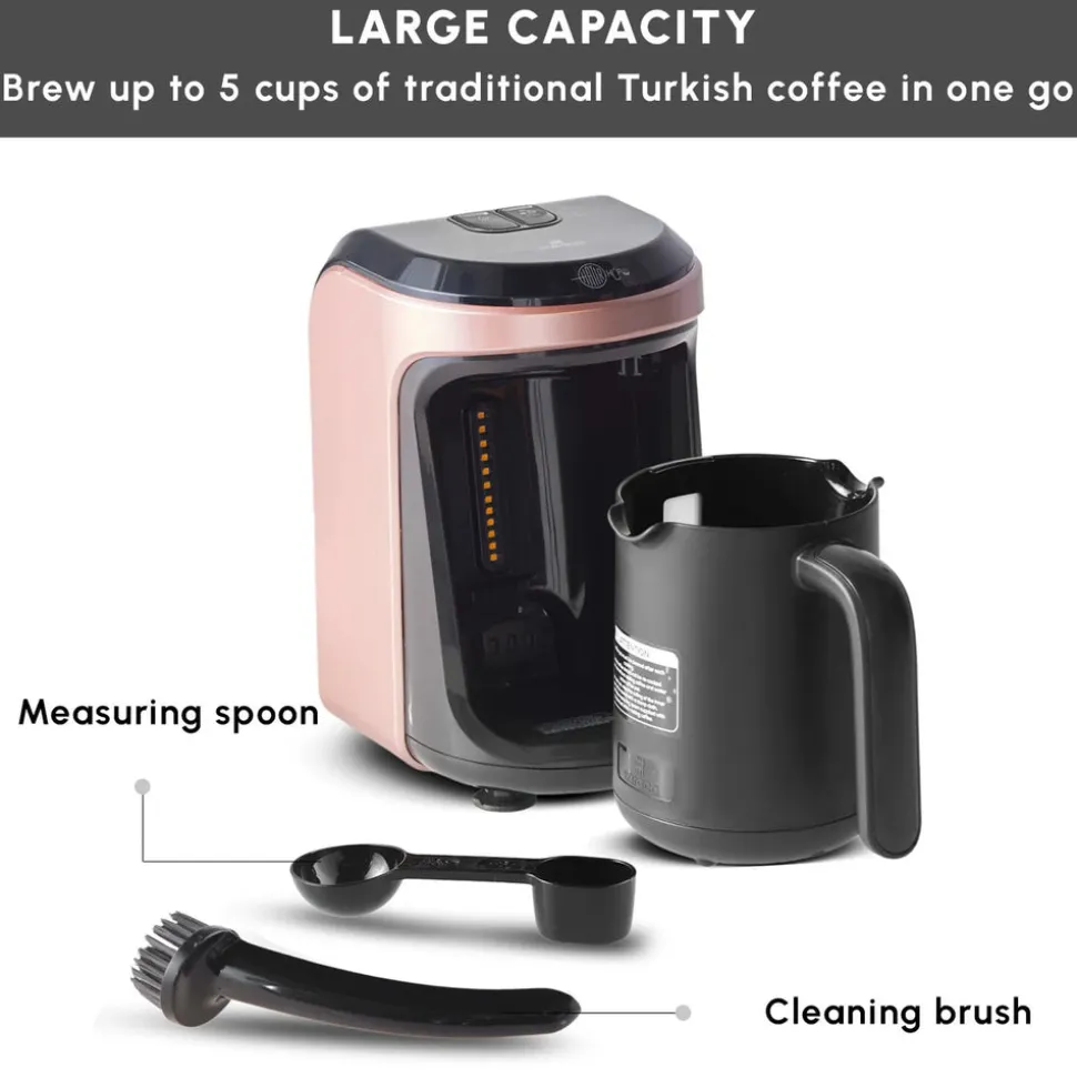 Karaca Hatır Hüps Turkish Coffee Maker and Milk Steamer, 535W, Rose Gold