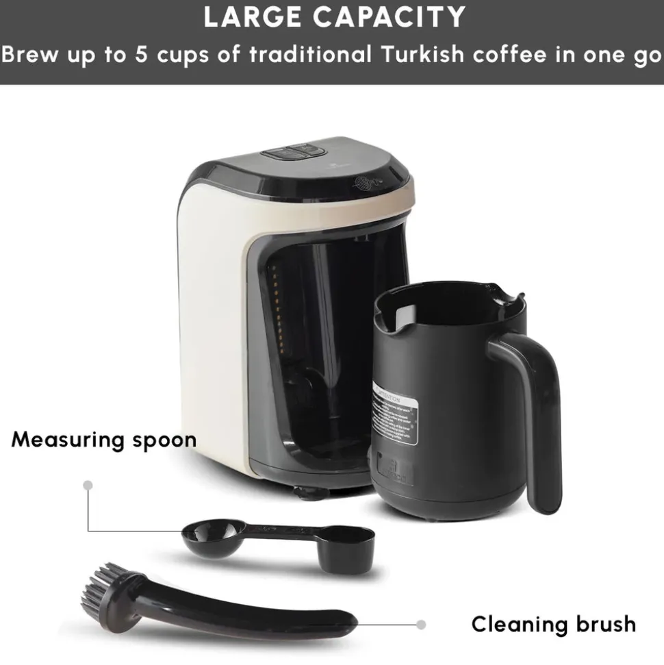 Karaca Hatır Hüps Turkish Coffee Maker and Milk Steamer, 535W, Cream