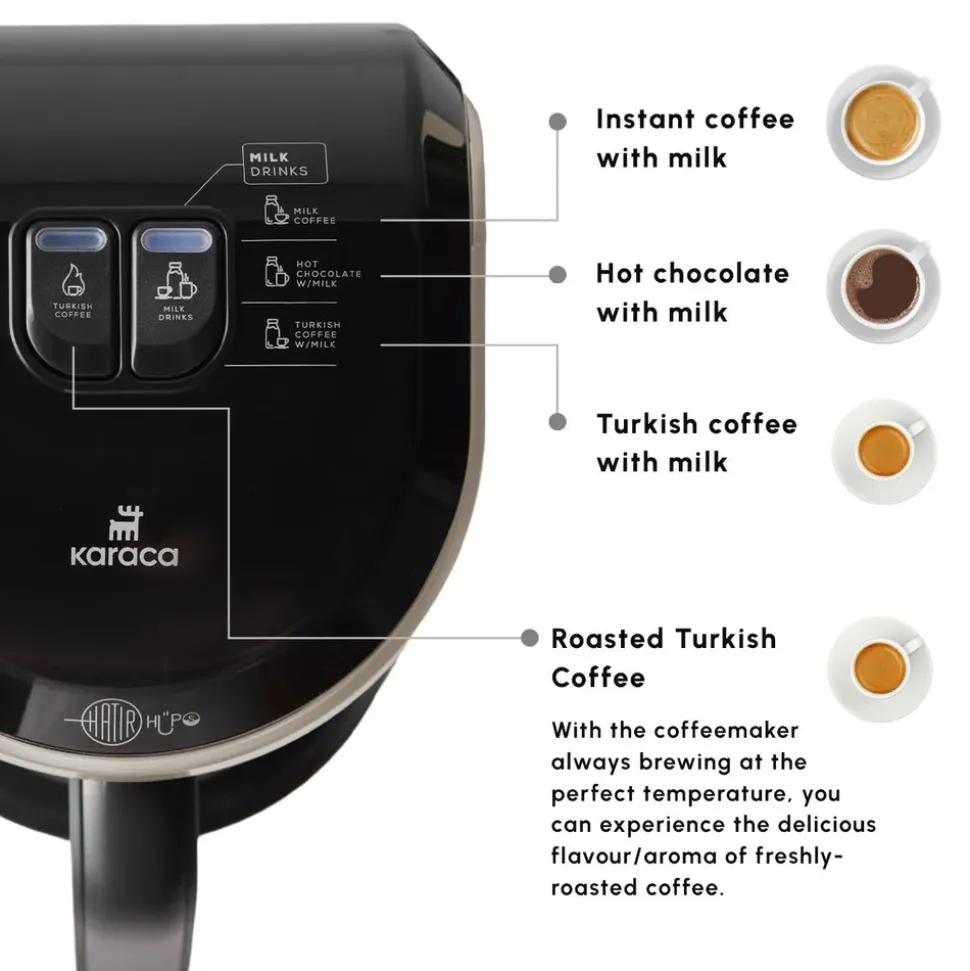 Karaca Hatır Hüps Turkish Coffee Maker and Milk Steamer, 535W, Cream