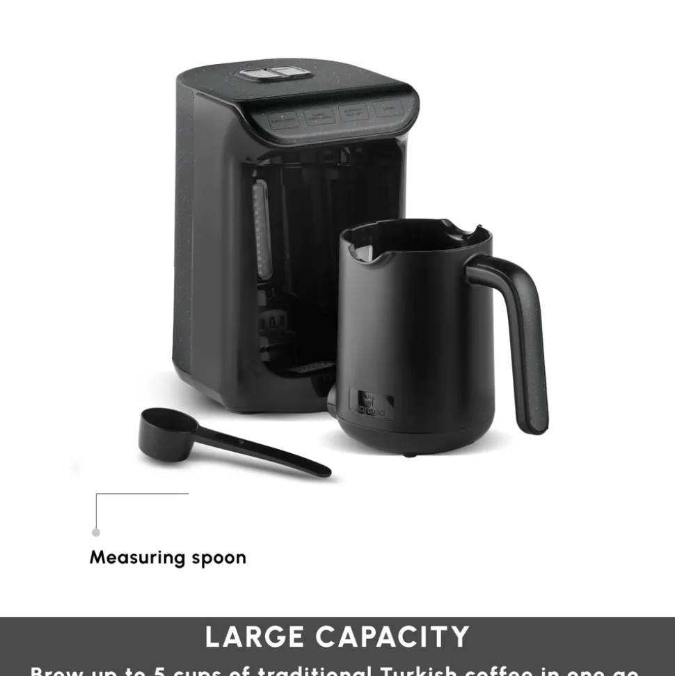 Karaca Hatır Köz Milky Turkish Coffee Maker, 535W, Shiny Black