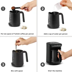 Karaca Hatır Köz Milky Turkish Coffee Maker, 535W, Shiny Black