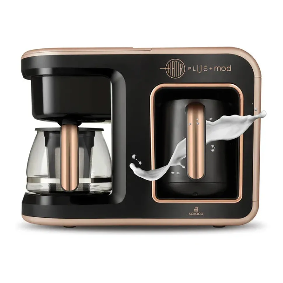 Karaca Hatır Plus Mod 5 in 1 Essential Tea, Coffee Maker and Milk Steamer, 1400W, Rosie Brown