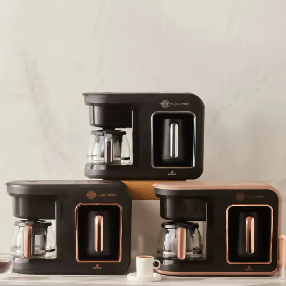 Karaca Hatır Plus Mod 5 in 1 Essential Tea, Coffee Maker and Milk Steamer, 1400W, Rosie Brown