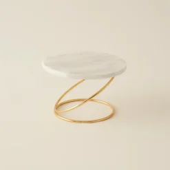 Karaca Home Angelina Marble Decorative Candle Holder, 19x12cm, Gold