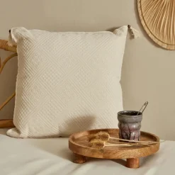 Karaca Home Arven Filled Cushion, 43cmx43cm, Ecru