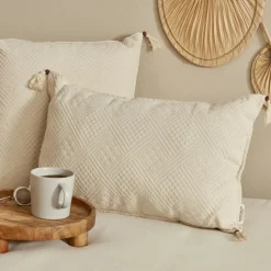 Karaca Home Arven Filled Cushion 35cmx55cm, Ecru
