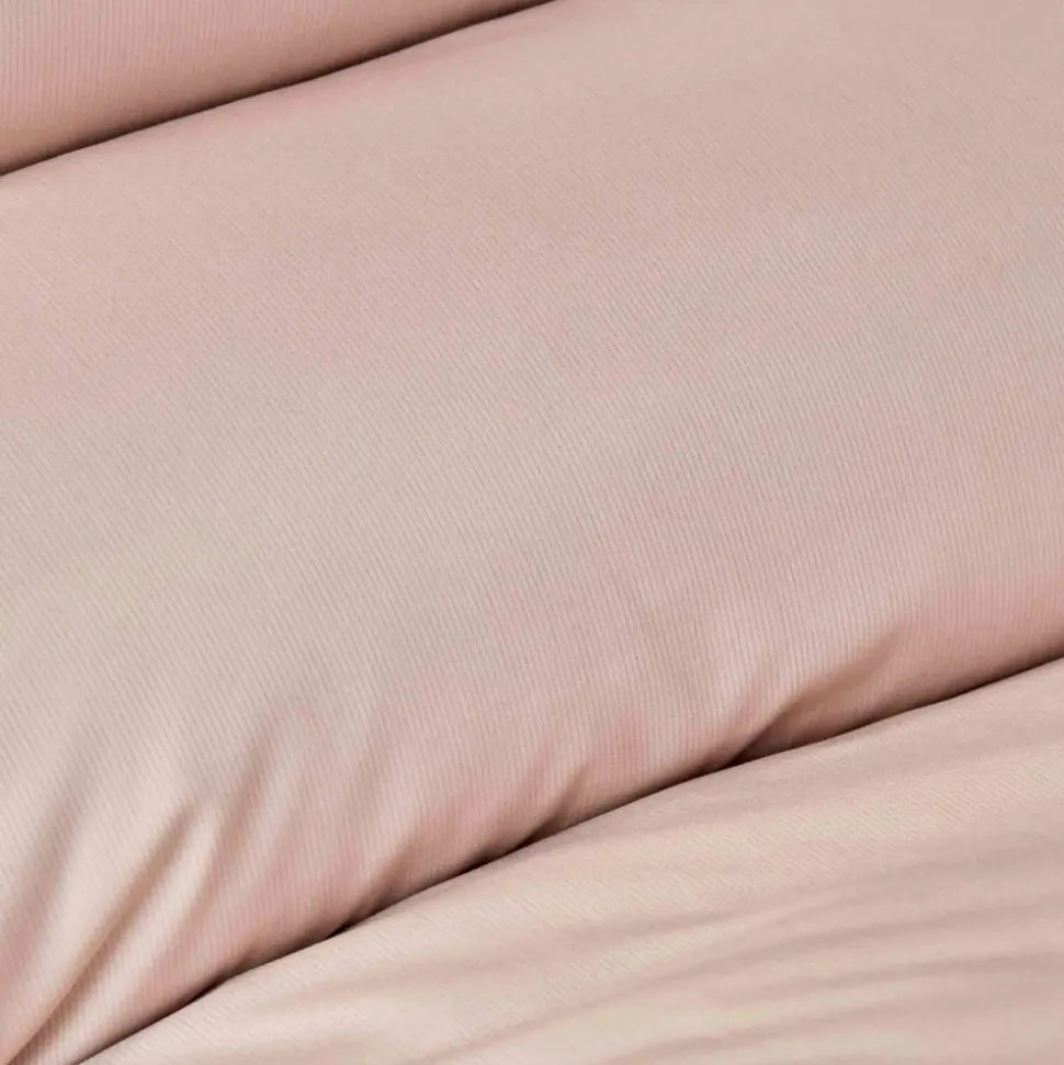 Karaca Home Back To Basic 100% Turkish Cotton Duvet Cover Set with Bed Sheet, Double, Dark Powder
