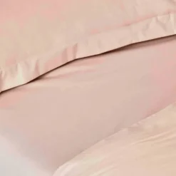 Karaca Home Back To Basic 100% Turkish Cotton Duvet Cover Set with Bed Sheet, Double, Dark Powder