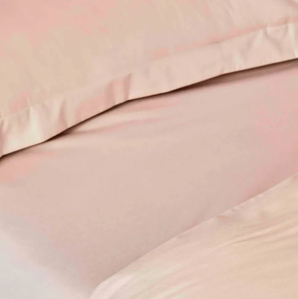 Karaca Home Back To Basic 100% Turkish Cotton Duvet Cover Set with Bed Sheet, Double, Dark Powder