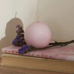 Karaca Home Ball Candle, 6cm, Light Pink